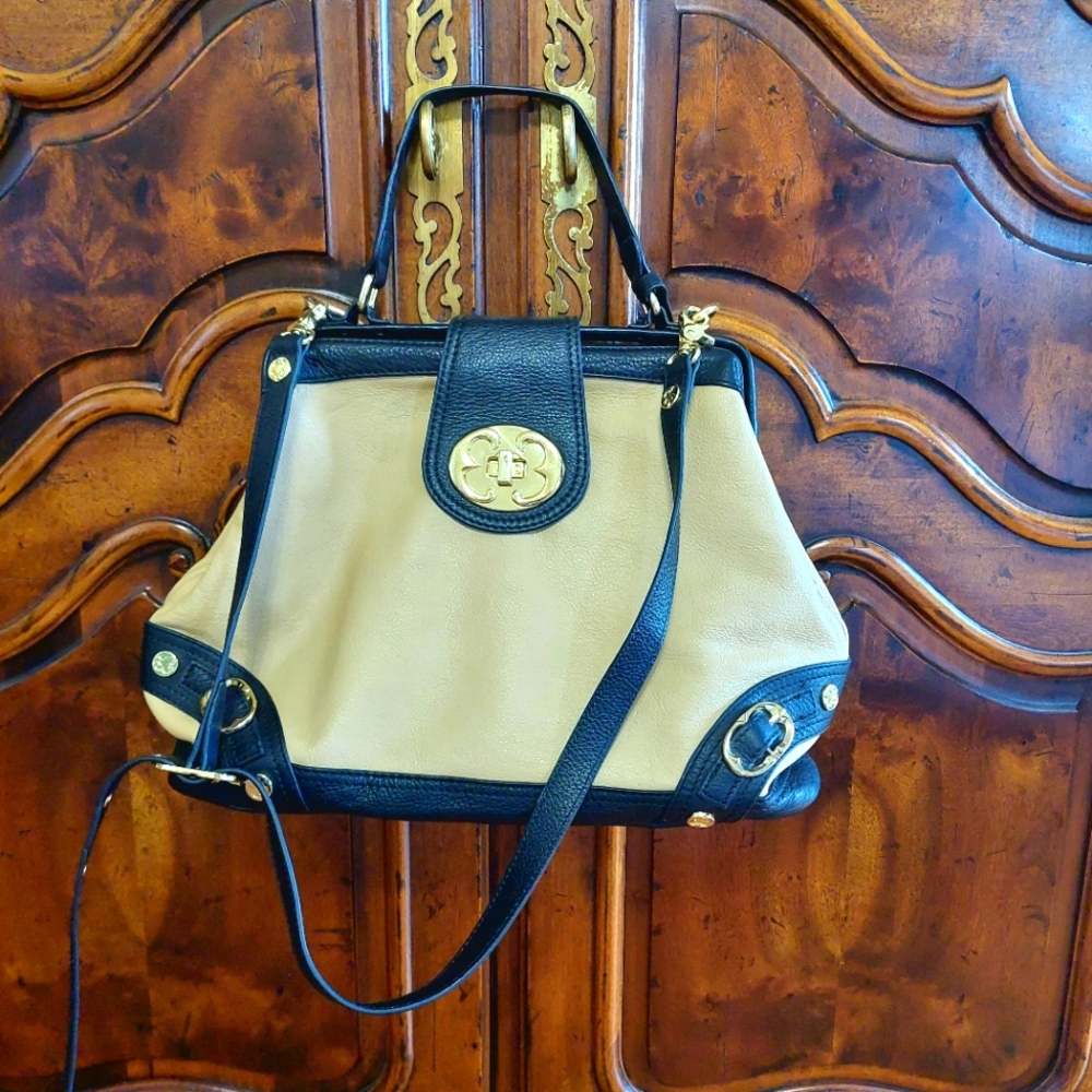 Emma Fox crossbody pebbled leather satchel